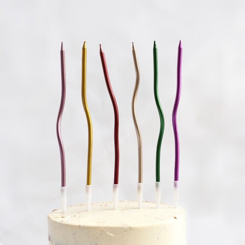 Metallic Rainbow Candles