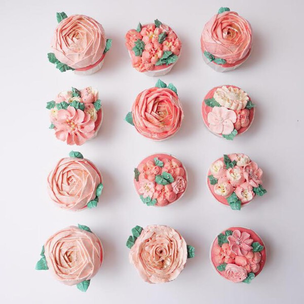 Buttercream Floral Pastel Cupcake